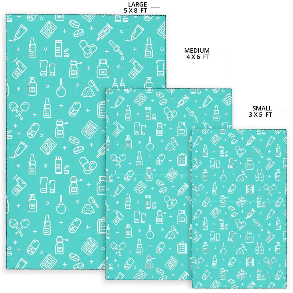 Pharmacy Pastel Print Pattern Floor Mat-grizzshop