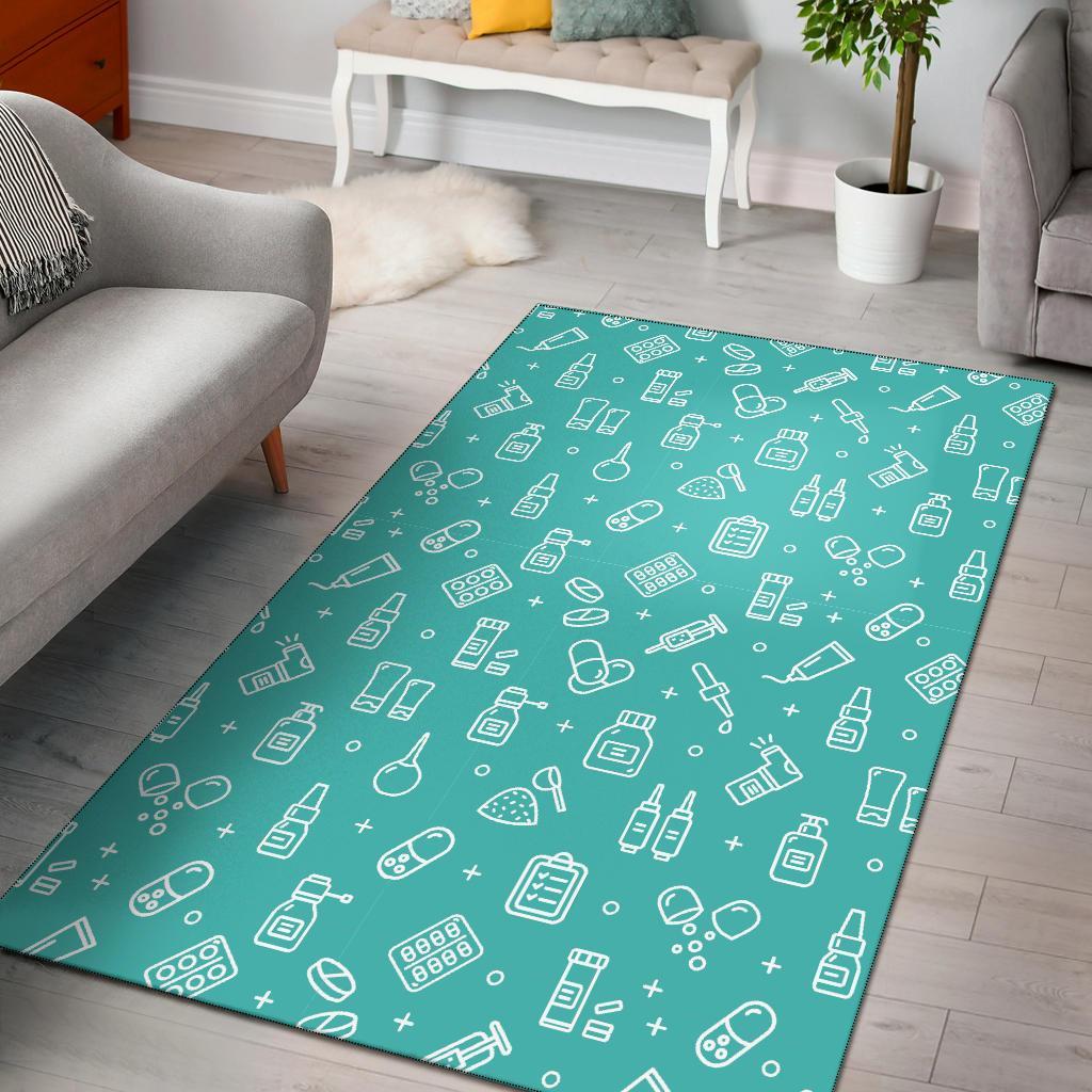 Pharmacy Pastel Print Pattern Floor Mat-grizzshop