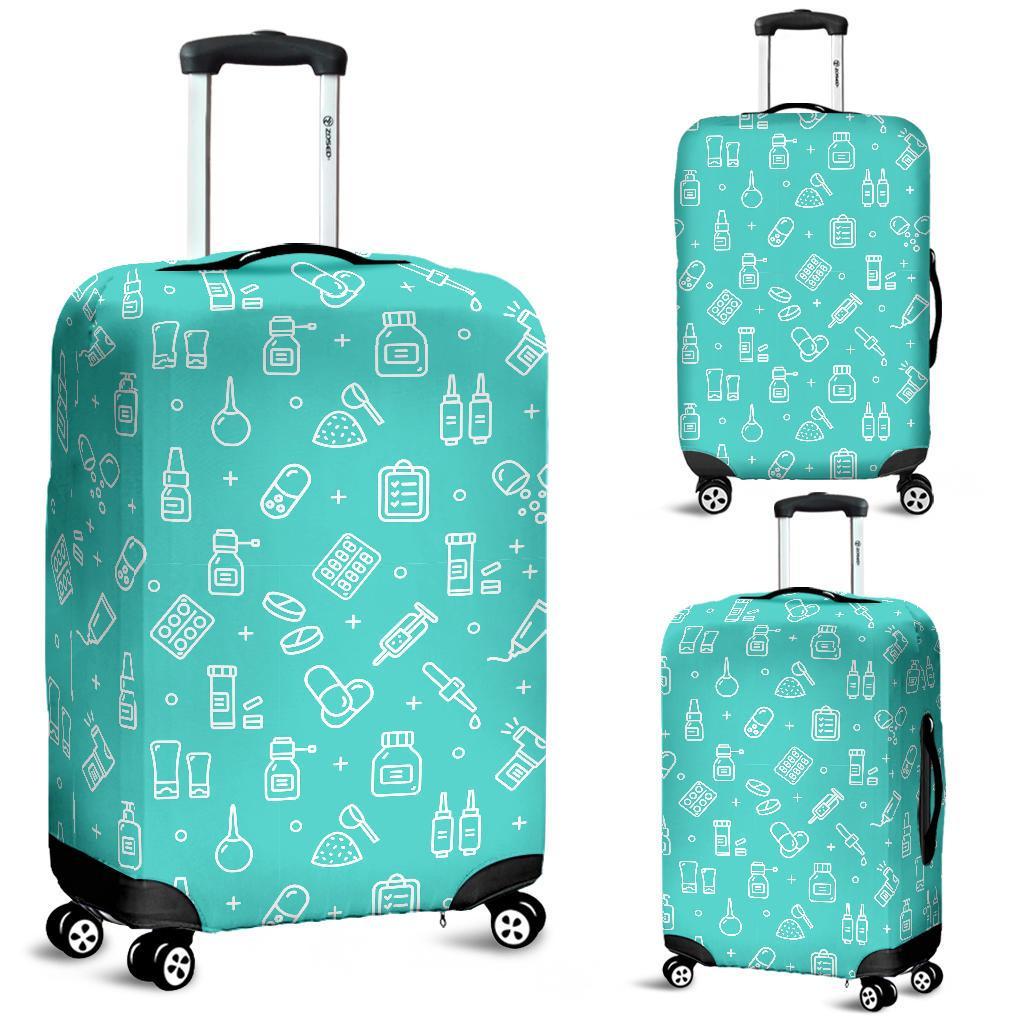 Pharmacy Pastel Print Pattern Luggage Cover Protector-grizzshop