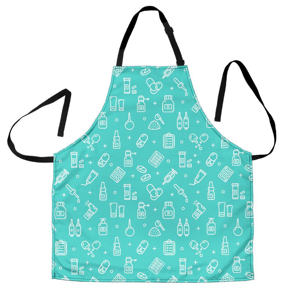 Pharmacy Pastel Print Pattern Men's Apron-grizzshop