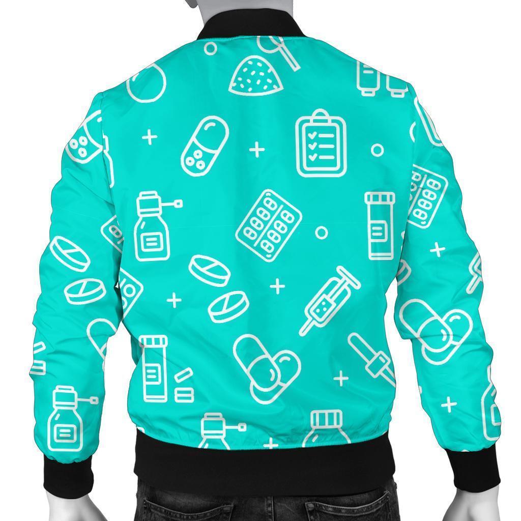 Pharmacy Pastel Print Pattern Men's Bomber Jacket-grizzshop