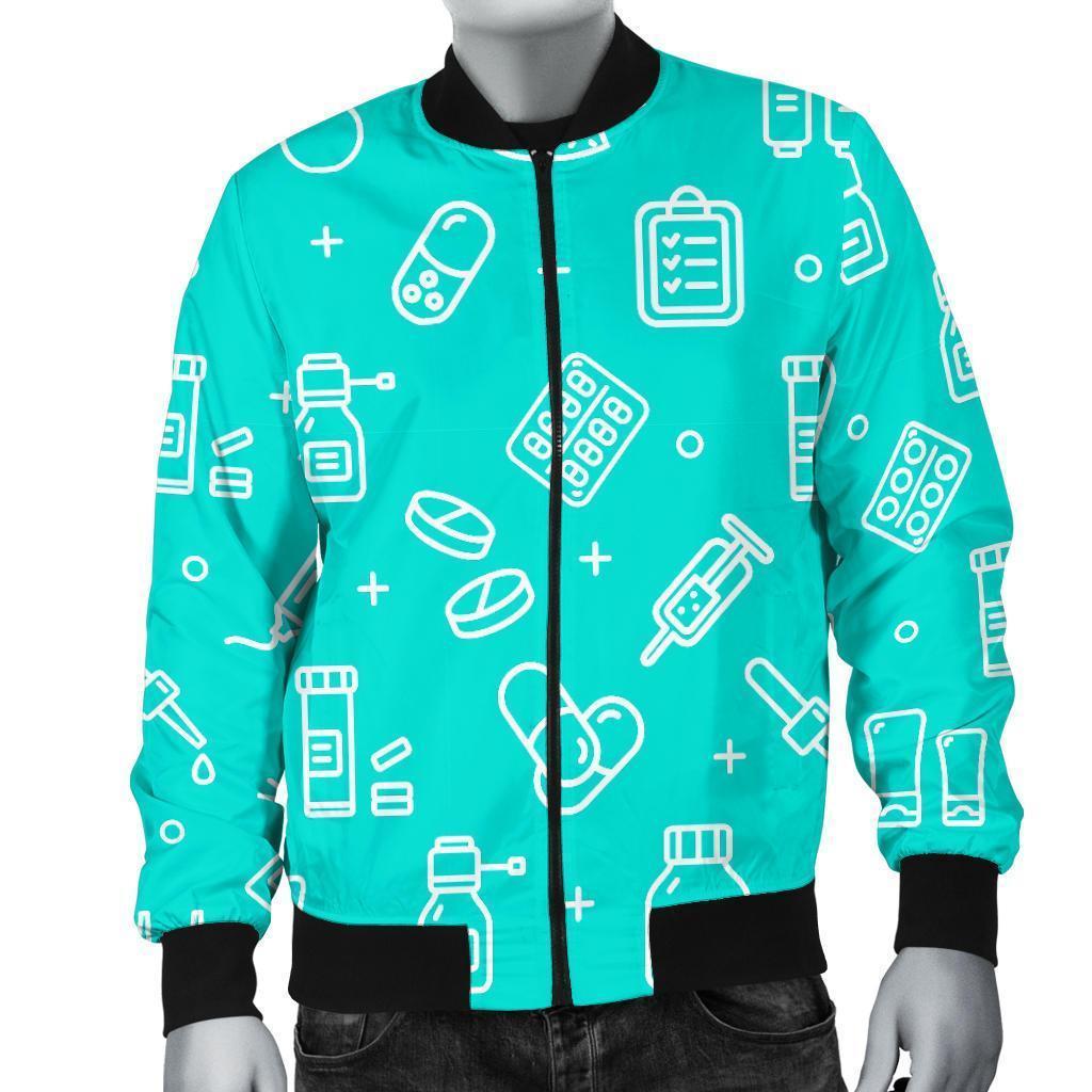 Pharmacy Pastel Print Pattern Men's Bomber Jacket-grizzshop