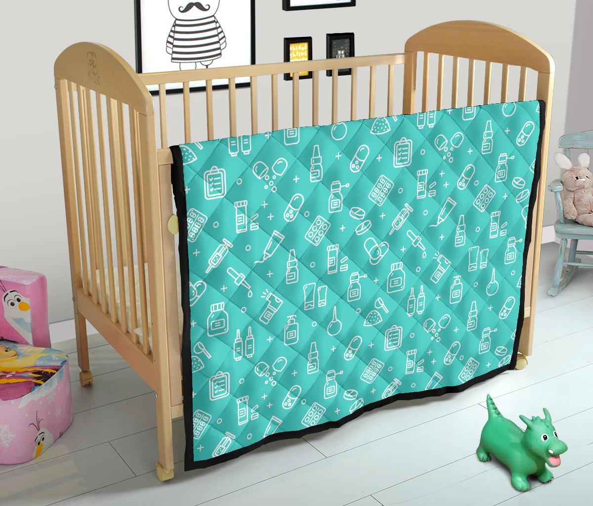 Pharmacy Pastel Print Pattern Quilt-grizzshop