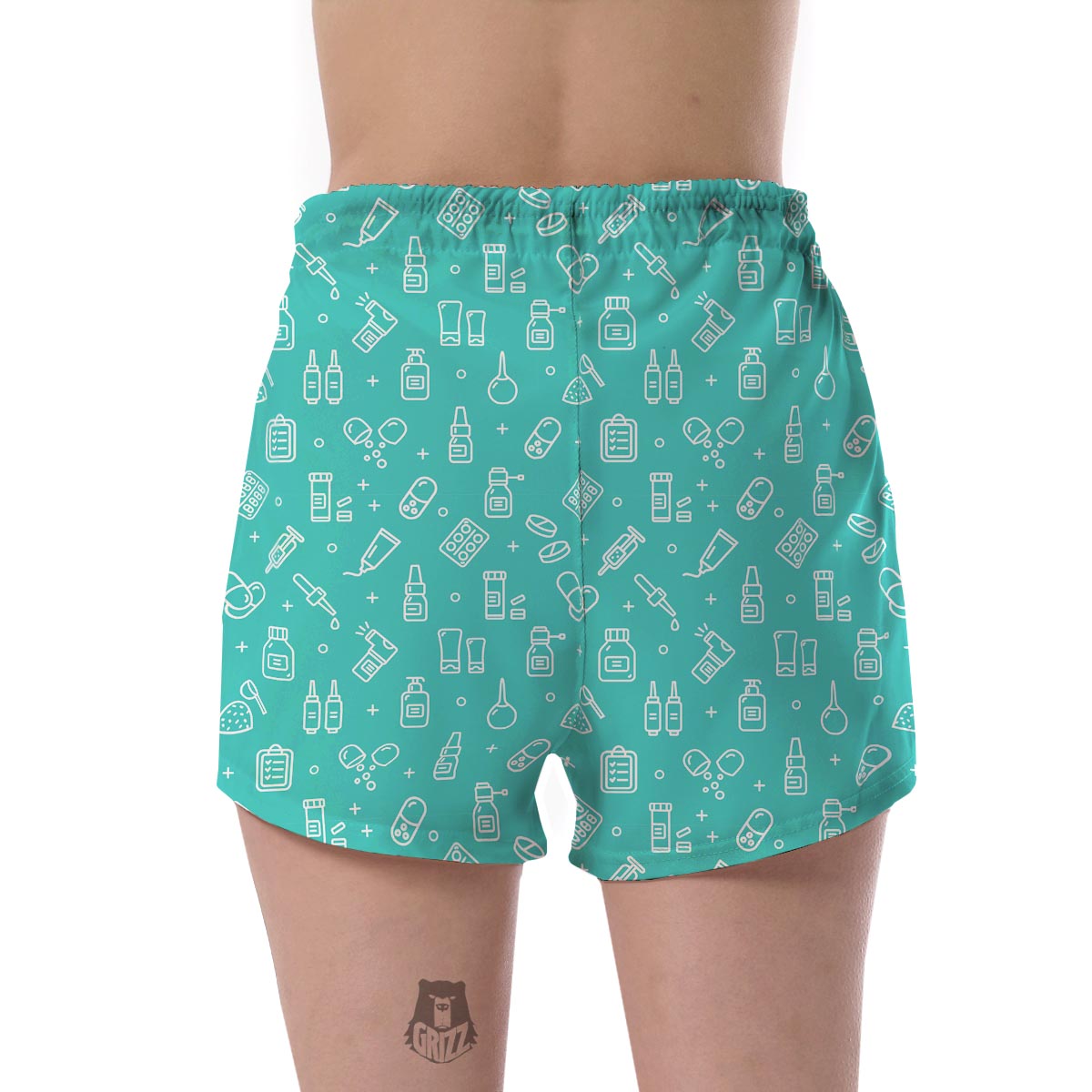 Pharmacy Pastel Print Pattern Women's Shorts-grizzshop