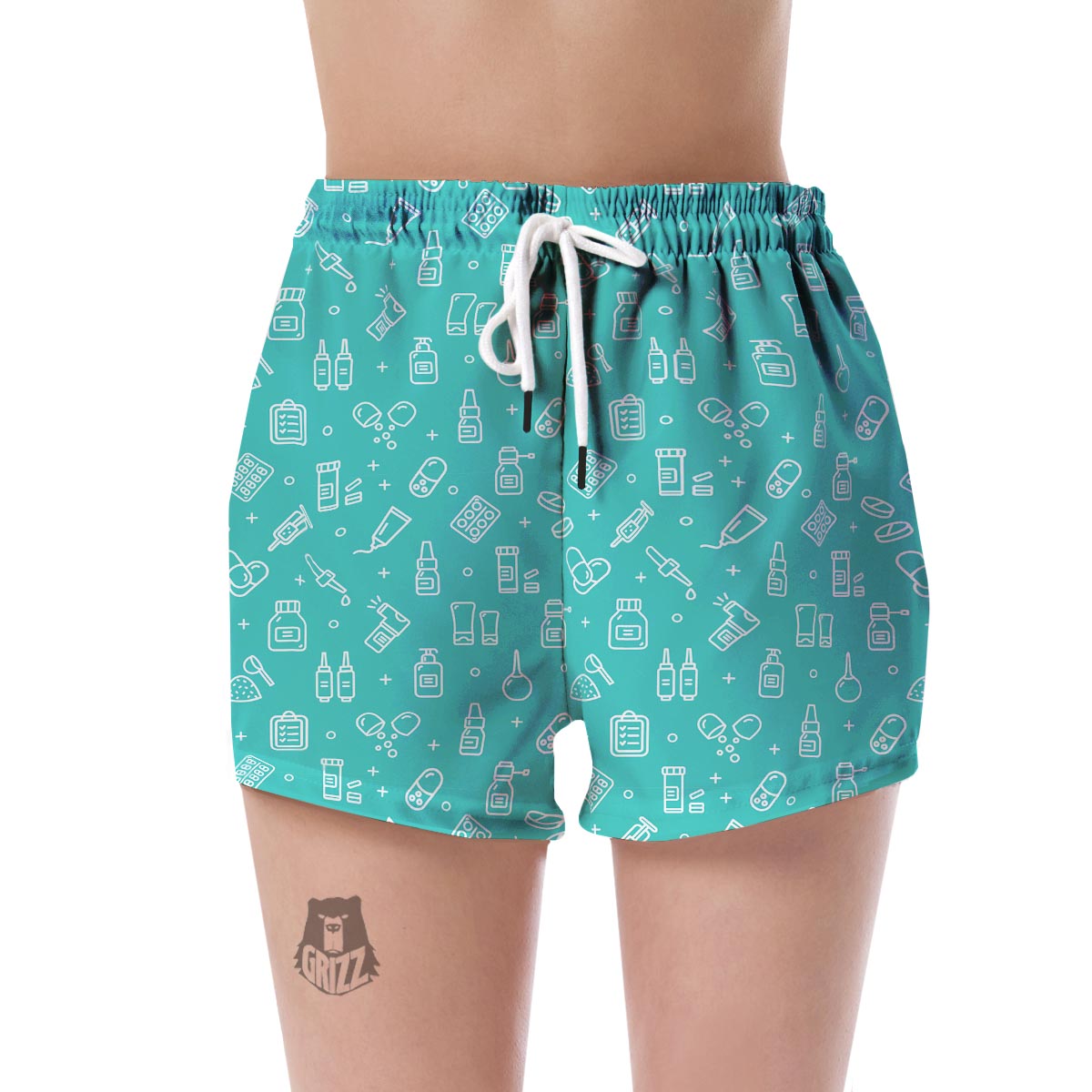 Pharmacy Pastel Print Pattern Women's Shorts-grizzshop