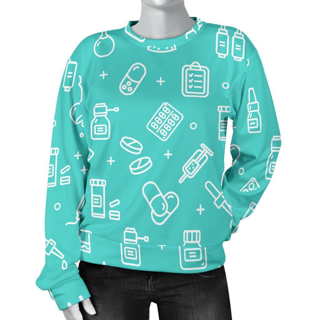 Pharmacy Pastel Print Pattern Women's Sweatshirt-grizzshop