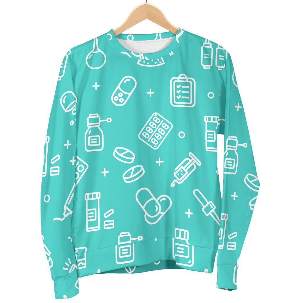 Pharmacy Pastel Print Pattern Women's Sweatshirt-grizzshop