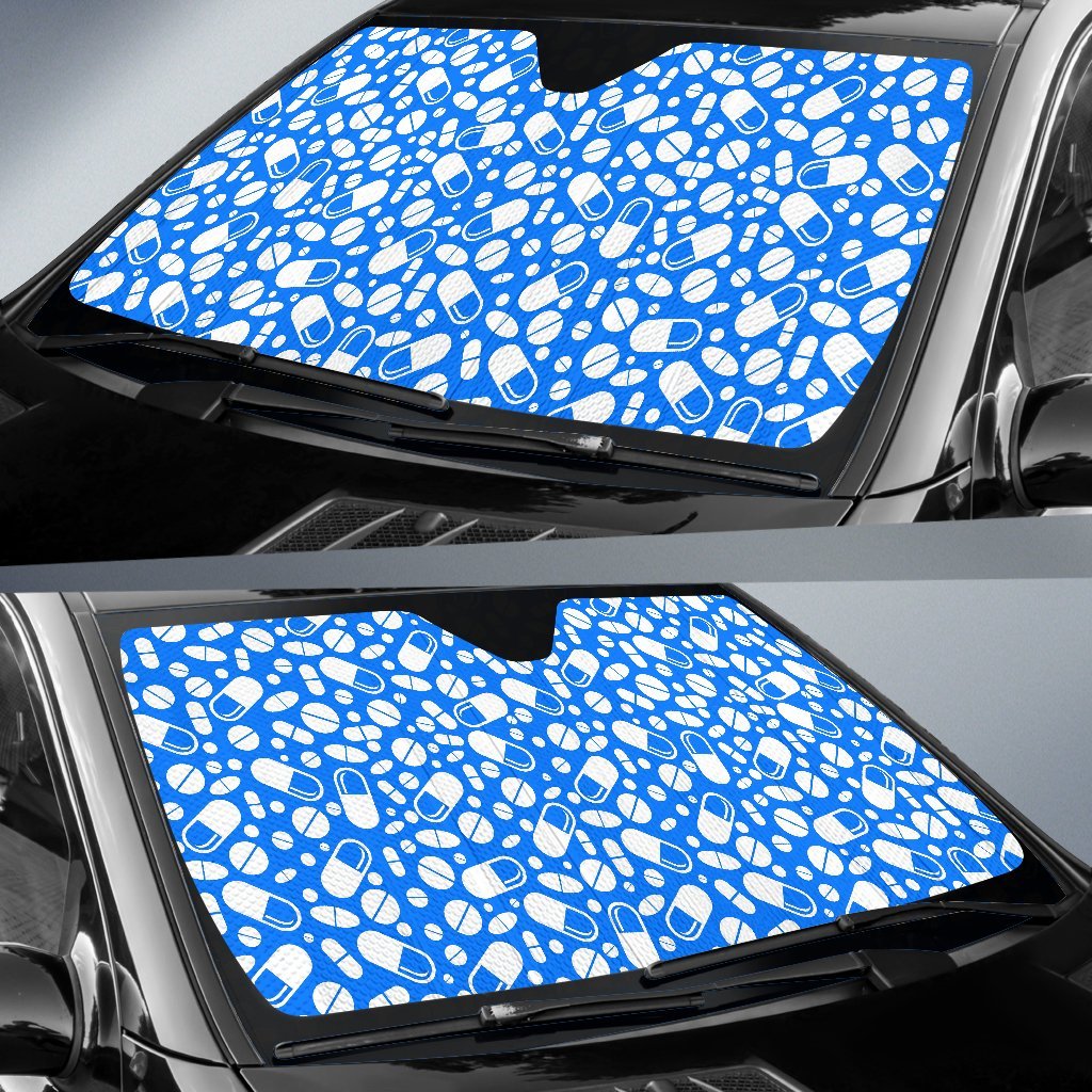 Pharmacy Pattern Print Car Sun Shade-grizzshop