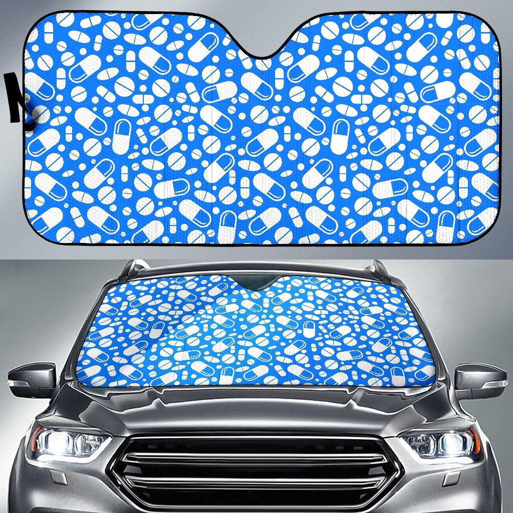 Pharmacy Pattern Print Car Sun Shade-grizzshop