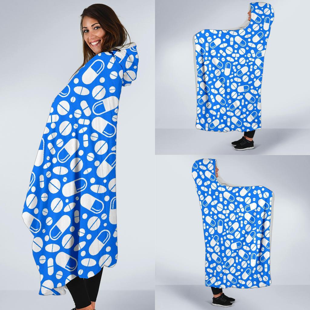 Pharmacy Pattern Print Hooded Blanket-grizzshop