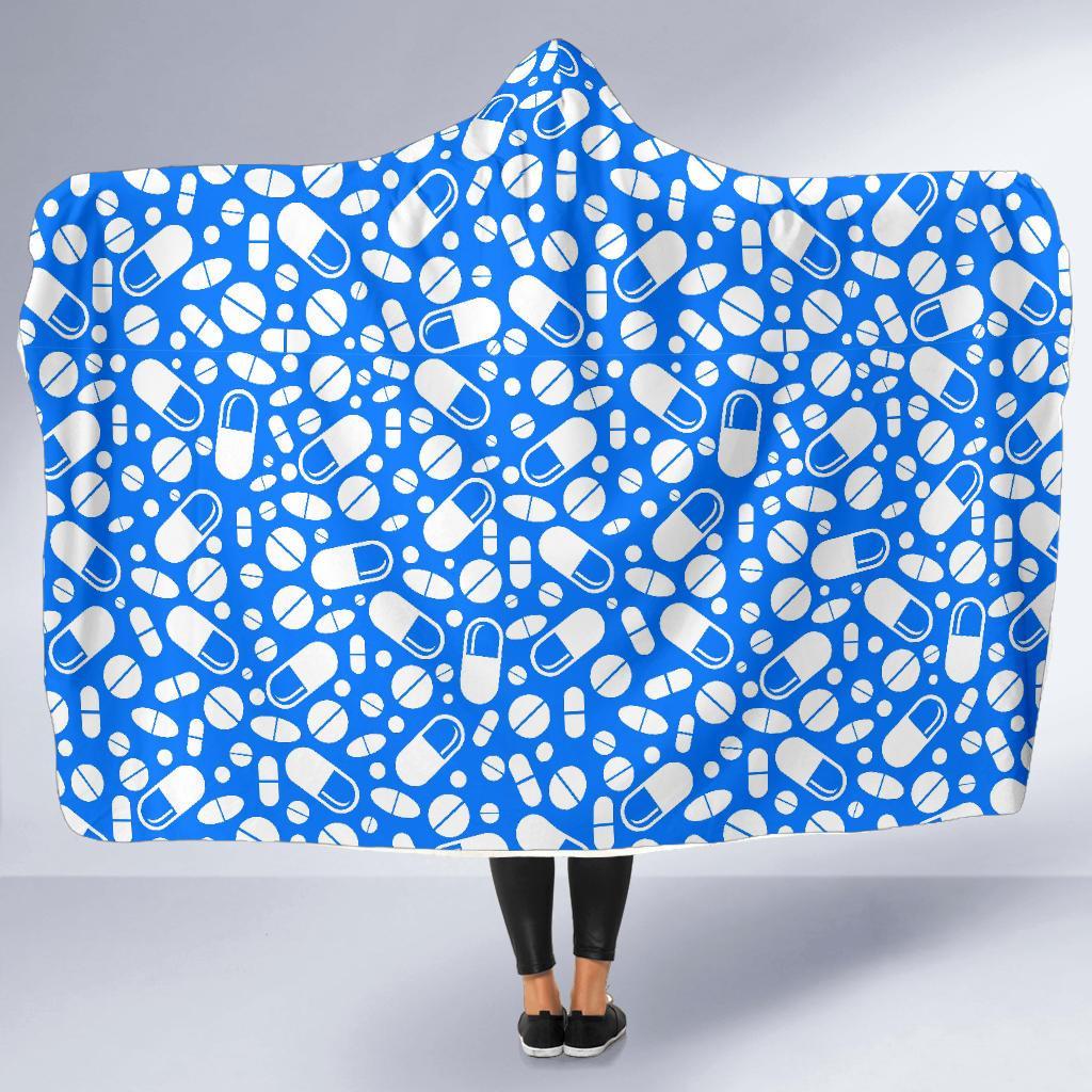 Pharmacy Pattern Print Hooded Blanket-grizzshop