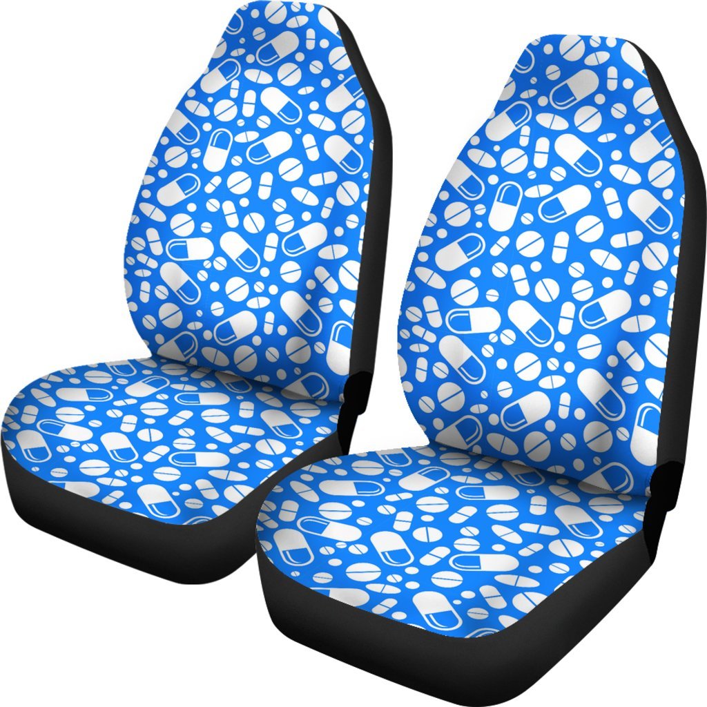 Pharmacy Pattern Print Universal Fit Car Seat Covers-grizzshop