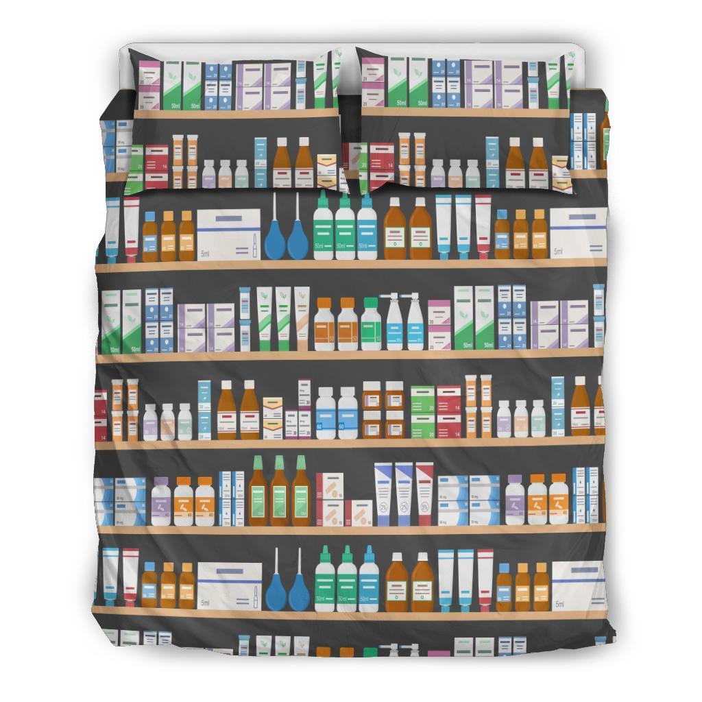 Pharmacy Print Pattern Duvet Cover Bedding Set-grizzshop