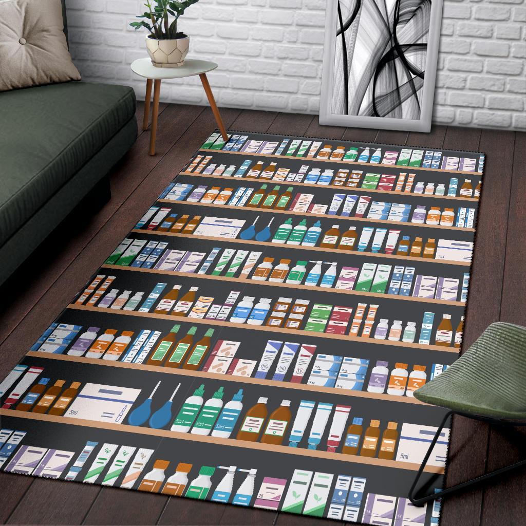 Pharmacy Print Pattern Floor Mat-grizzshop