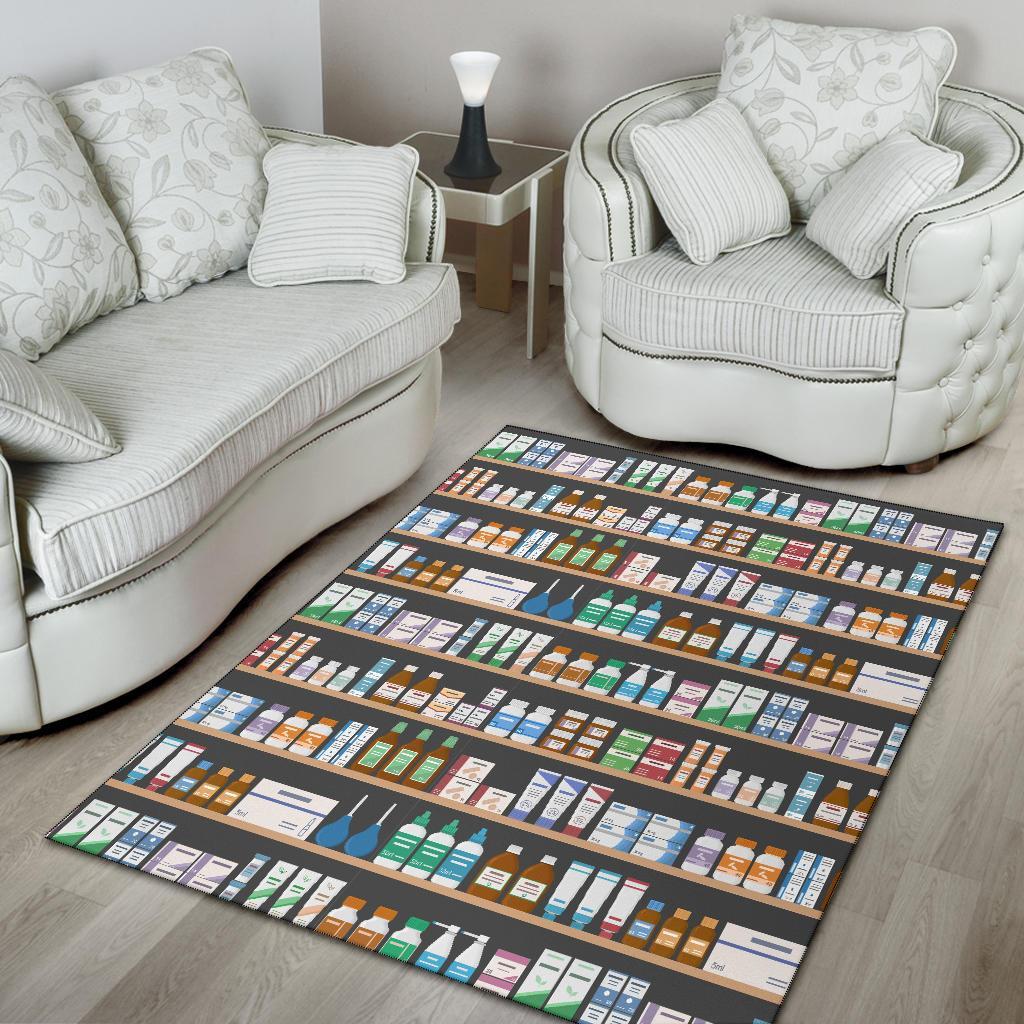 Pharmacy Print Pattern Floor Mat-grizzshop