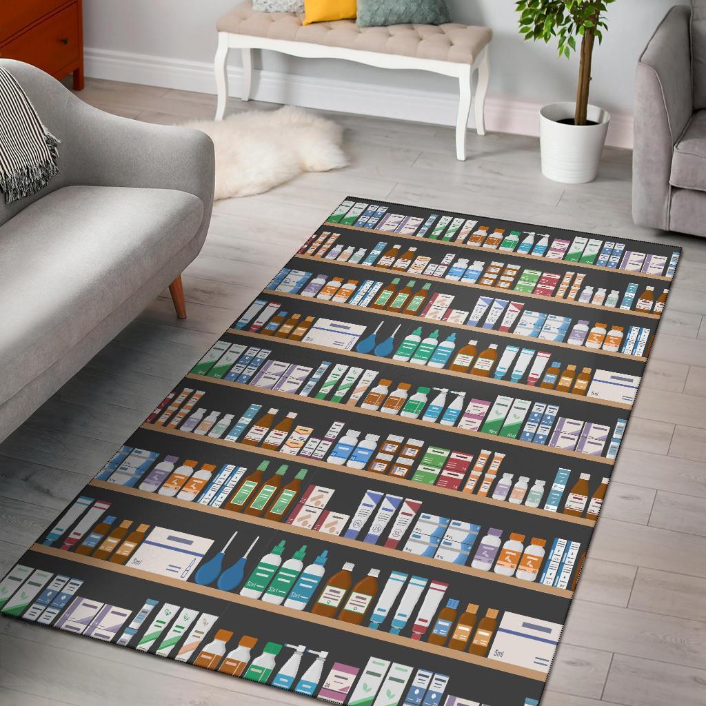 Pharmacy Print Pattern Floor Mat-grizzshop