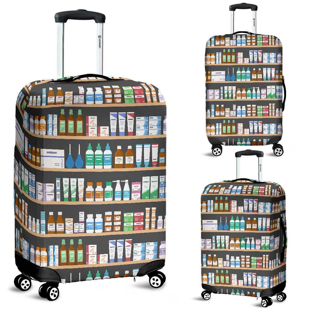 Pharmacy Print Pattern Luggage Cover Protector-grizzshop