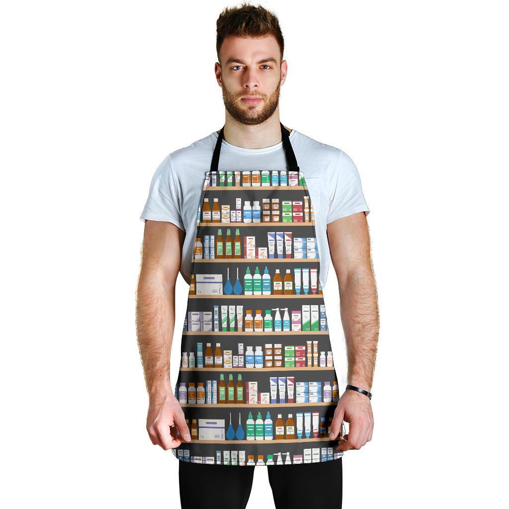 Pharmacy Print Pattern Men's Apron-grizzshop