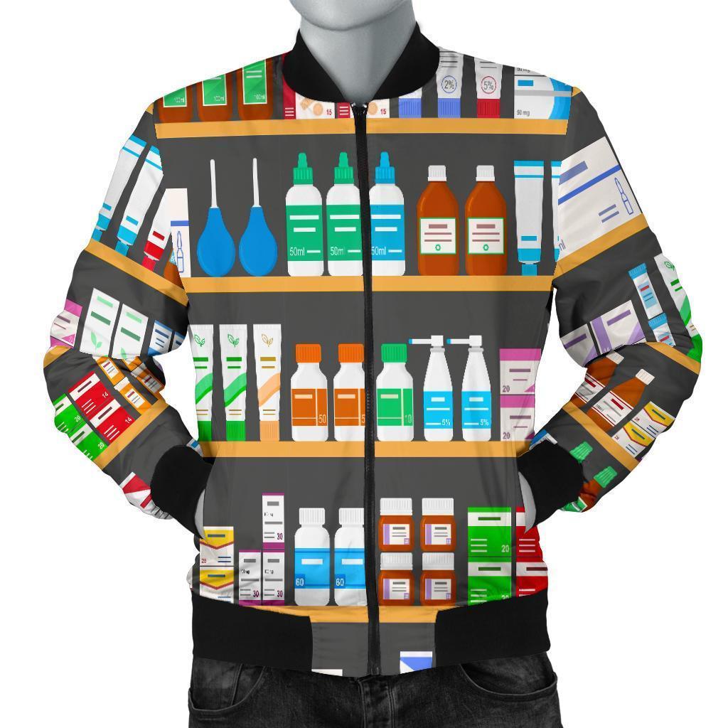 Pharmacy Print Pattern Men's Bomber Jacket-grizzshop