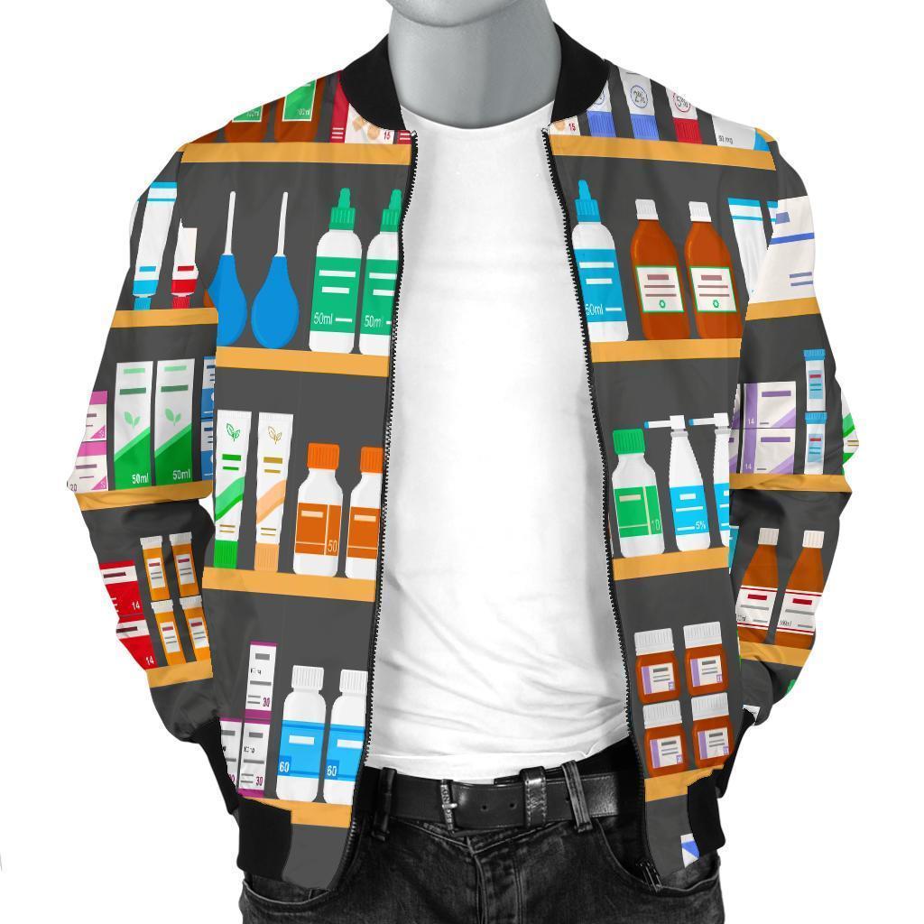 Pharmacy Print Pattern Men's Bomber Jacket-grizzshop