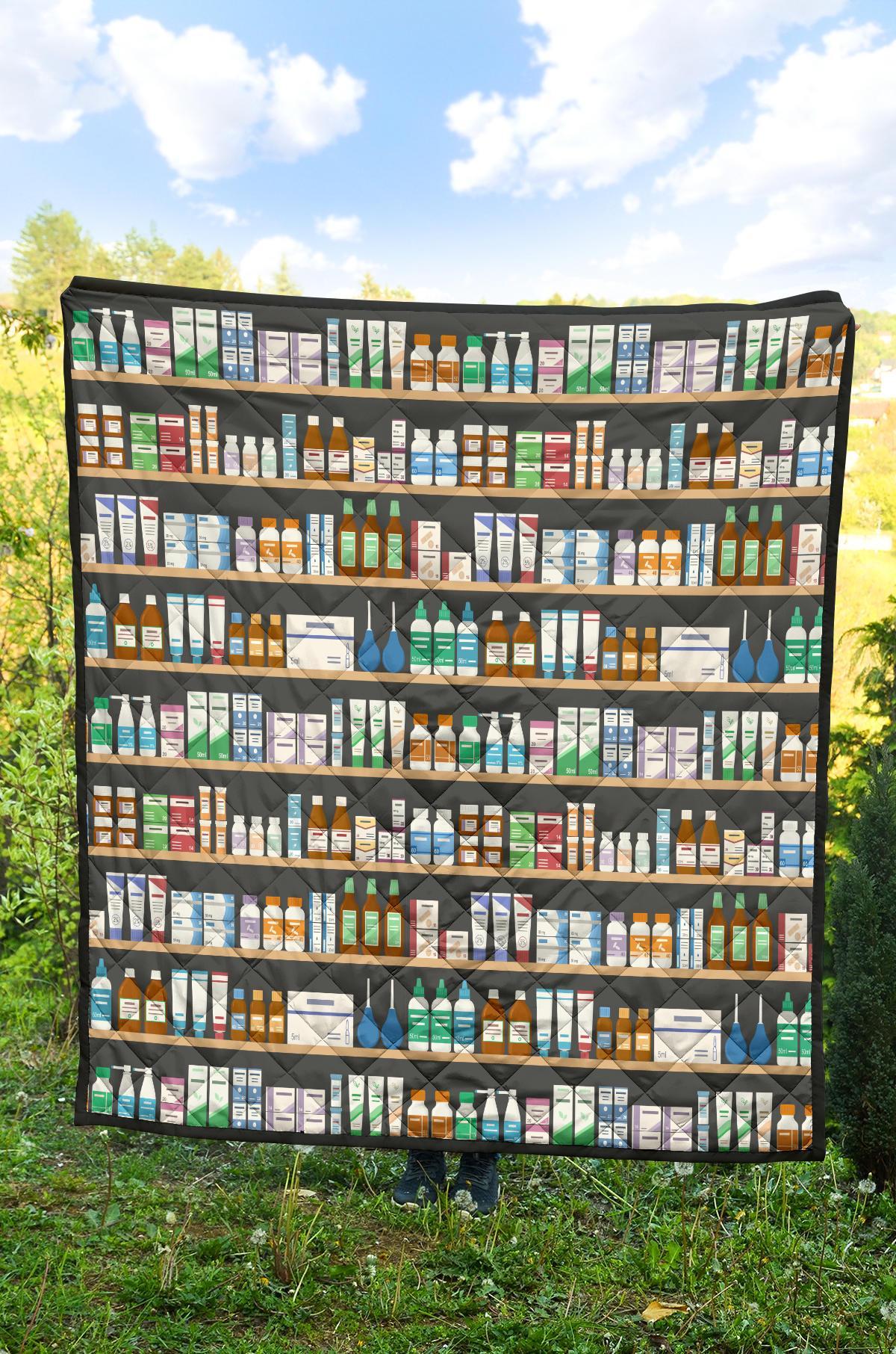 Pharmacy Print Pattern Quilt-grizzshop