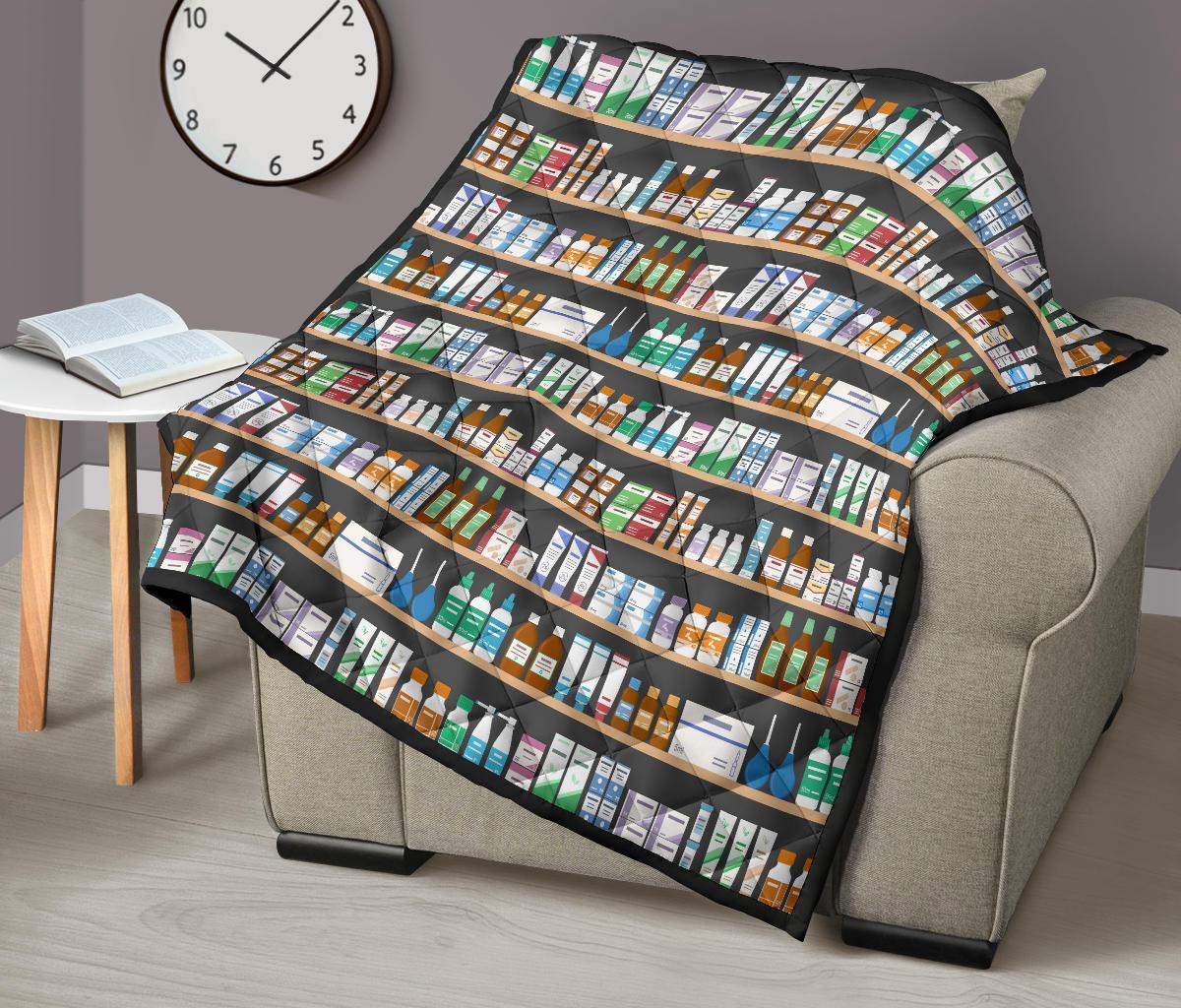 Pharmacy Print Pattern Quilt-grizzshop