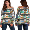 Pharmacy Print Pattern Women Off Shoulder Sweatshirt-grizzshop