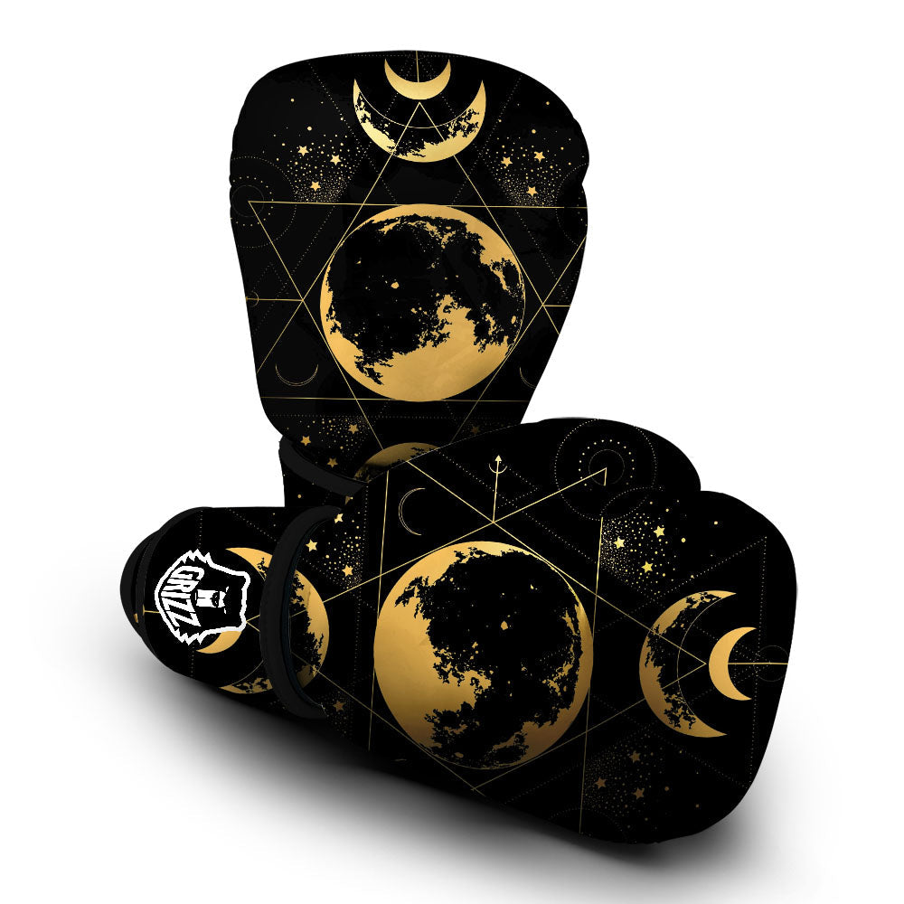 Phase Geometric Moon Print Boxing Gloves-grizzshop