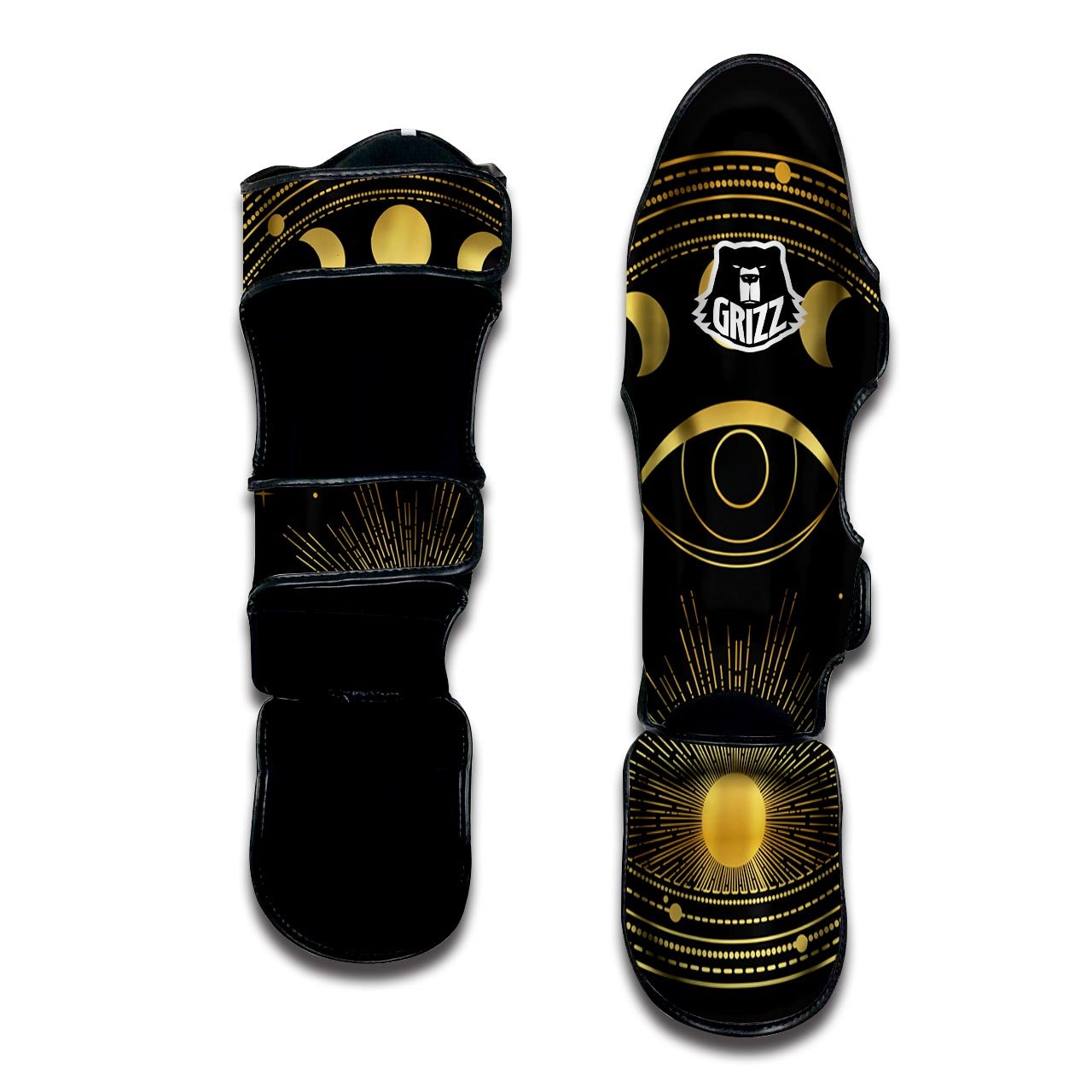 Phase Moon And Sun Print Muay Thai Shin Guards-grizzshop