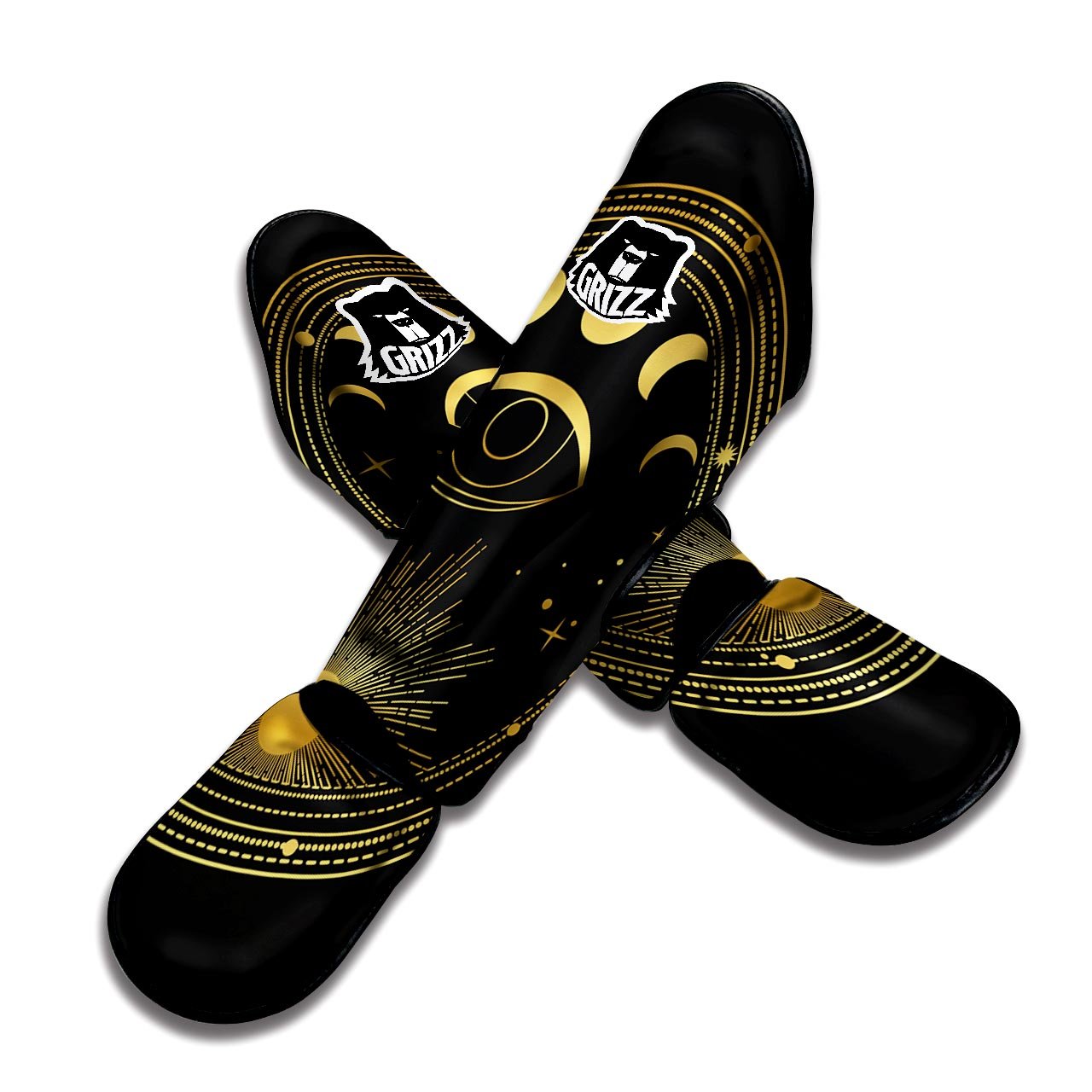 Phase Moon And Sun Print Muay Thai Shin Guards-grizzshop