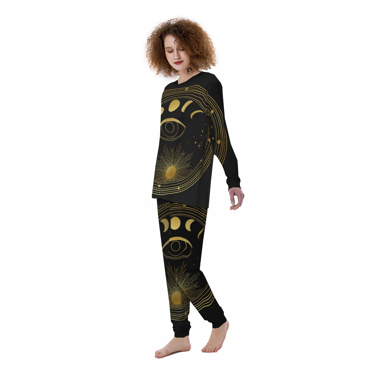 Phase Moon And Sun Print Women's Pajamas-grizzshop