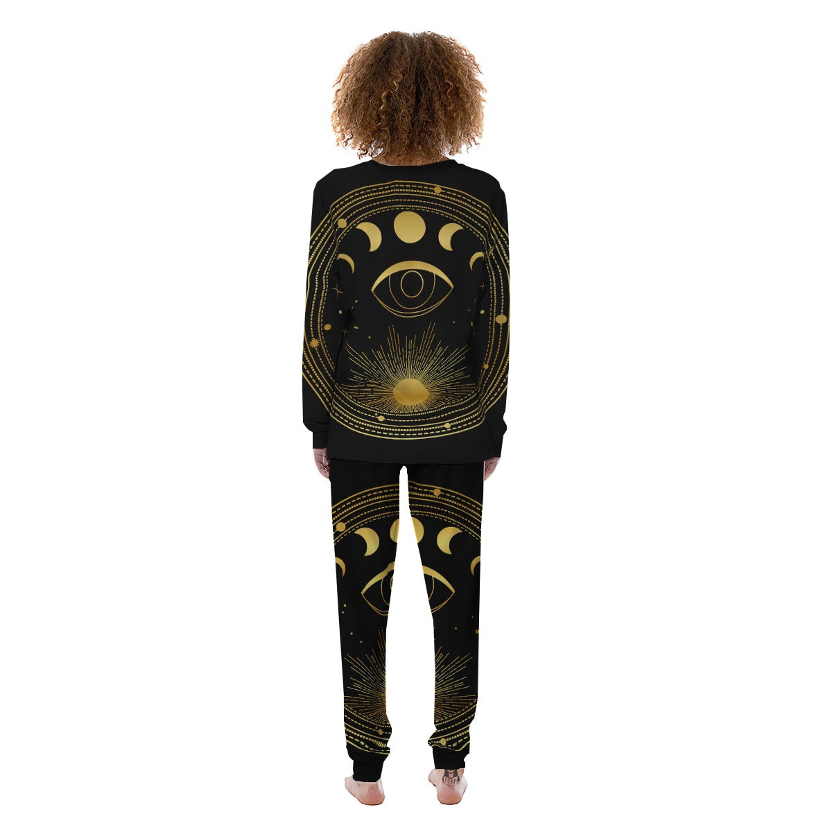 Phase Moon And Sun Print Women's Pajamas-grizzshop