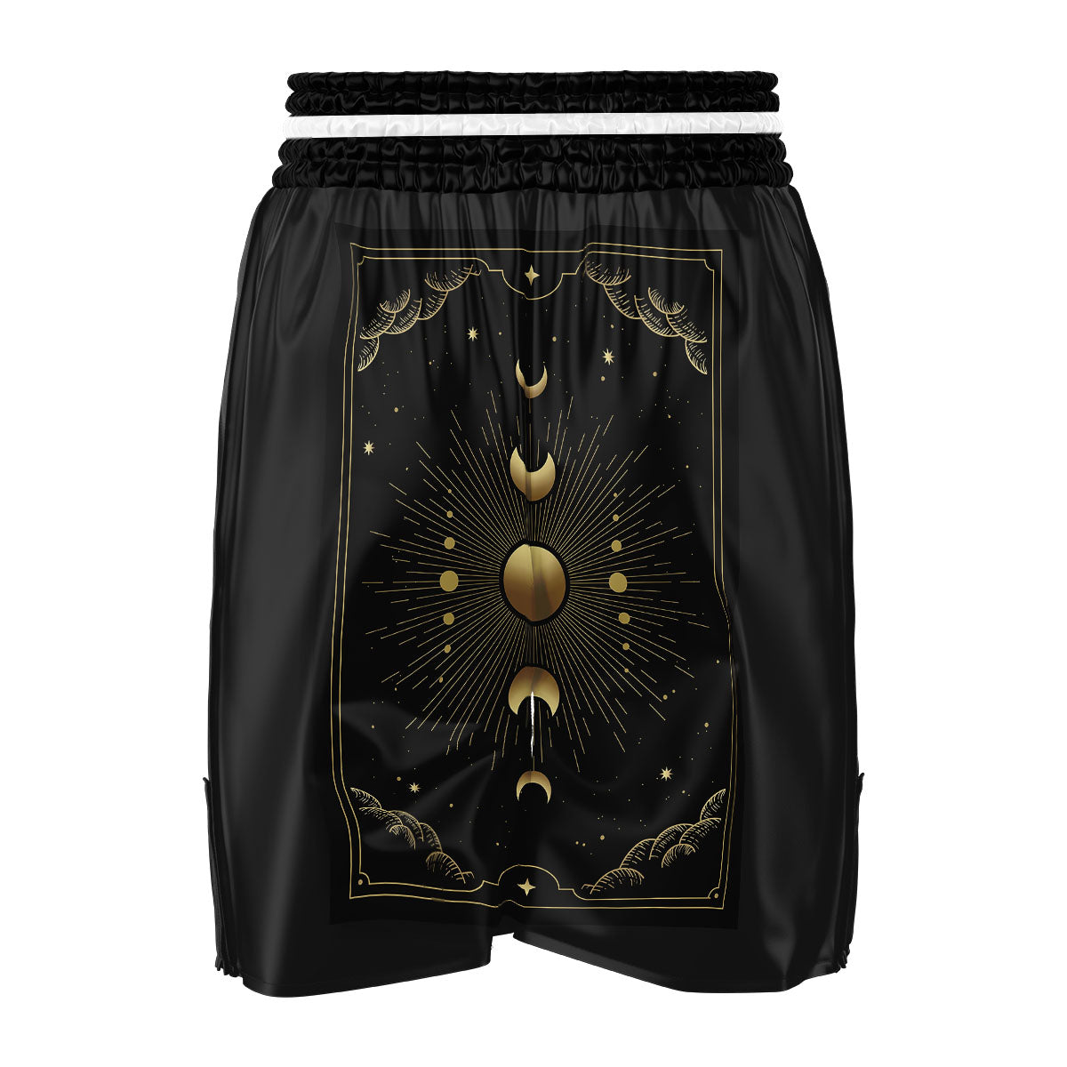 Phases And Eclipse Print Boxing Shorts-grizzshop