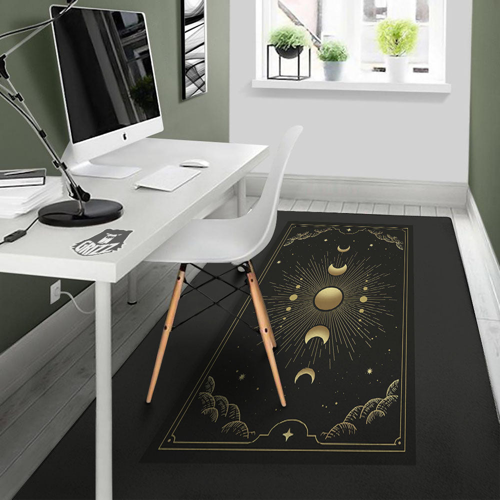 Phases And Eclipse Print Floor Mat-grizzshop