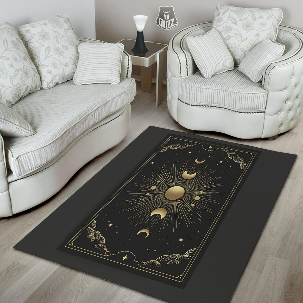 Phases And Eclipse Print Floor Mat-grizzshop