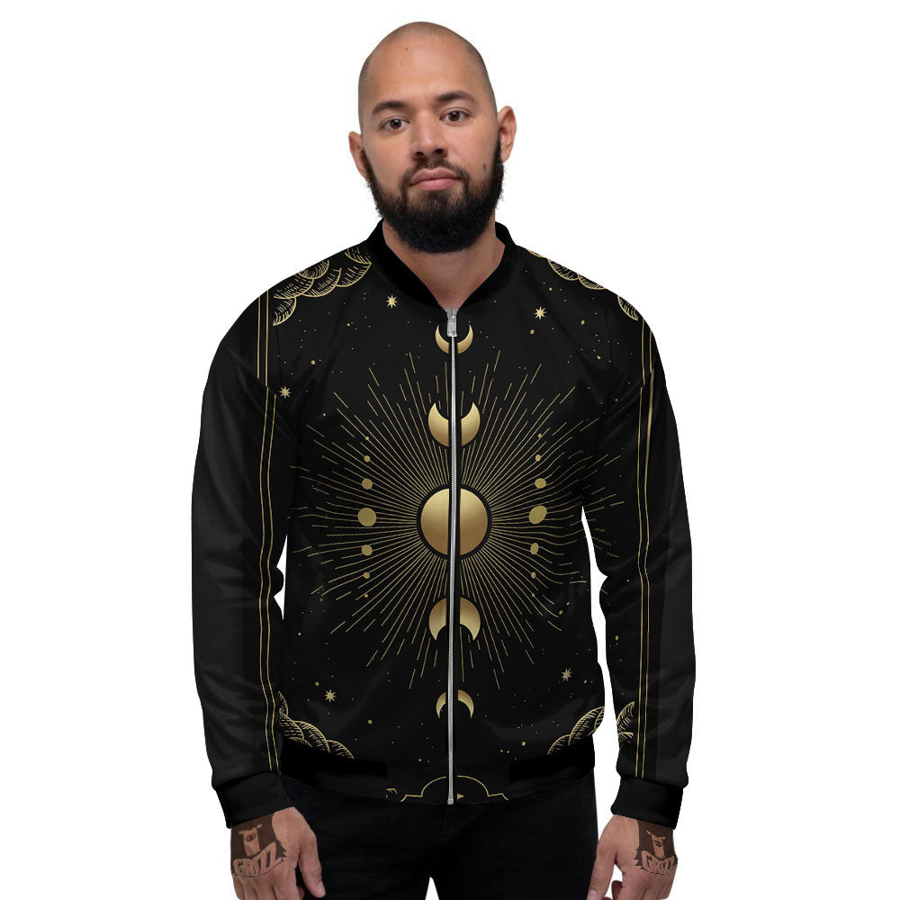 Phases And Eclipse Print Men's Bomber Jacket-grizzshop