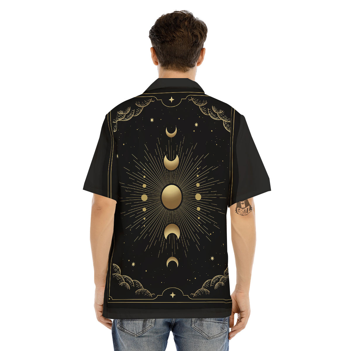 Phases And Eclipse Print Men's Hawaiian Shirt-grizzshop