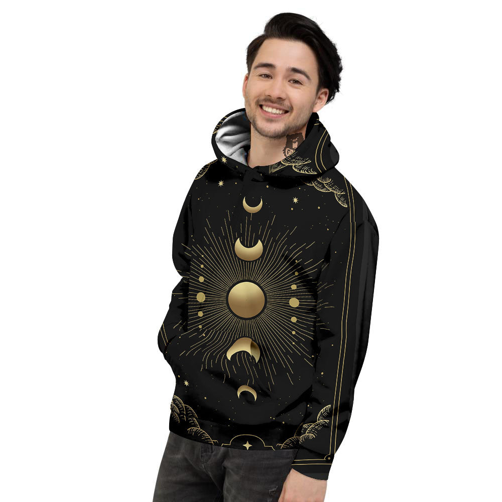 Phases And Eclipse Print Men's Hoodie-grizzshop