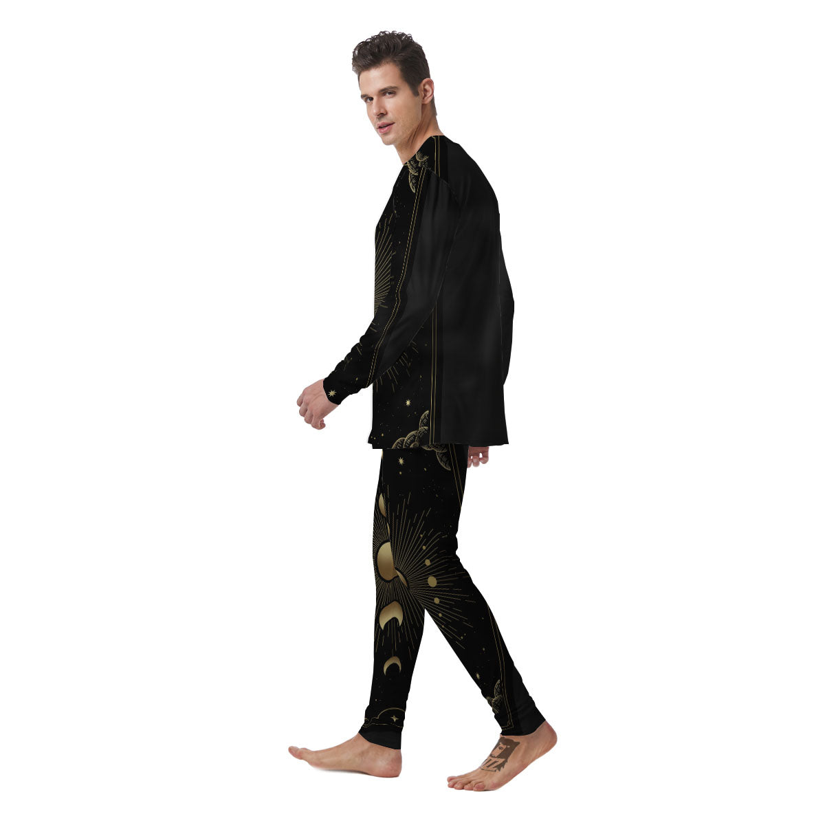 Phases And Eclipse Print Men's Pajamas-grizzshop
