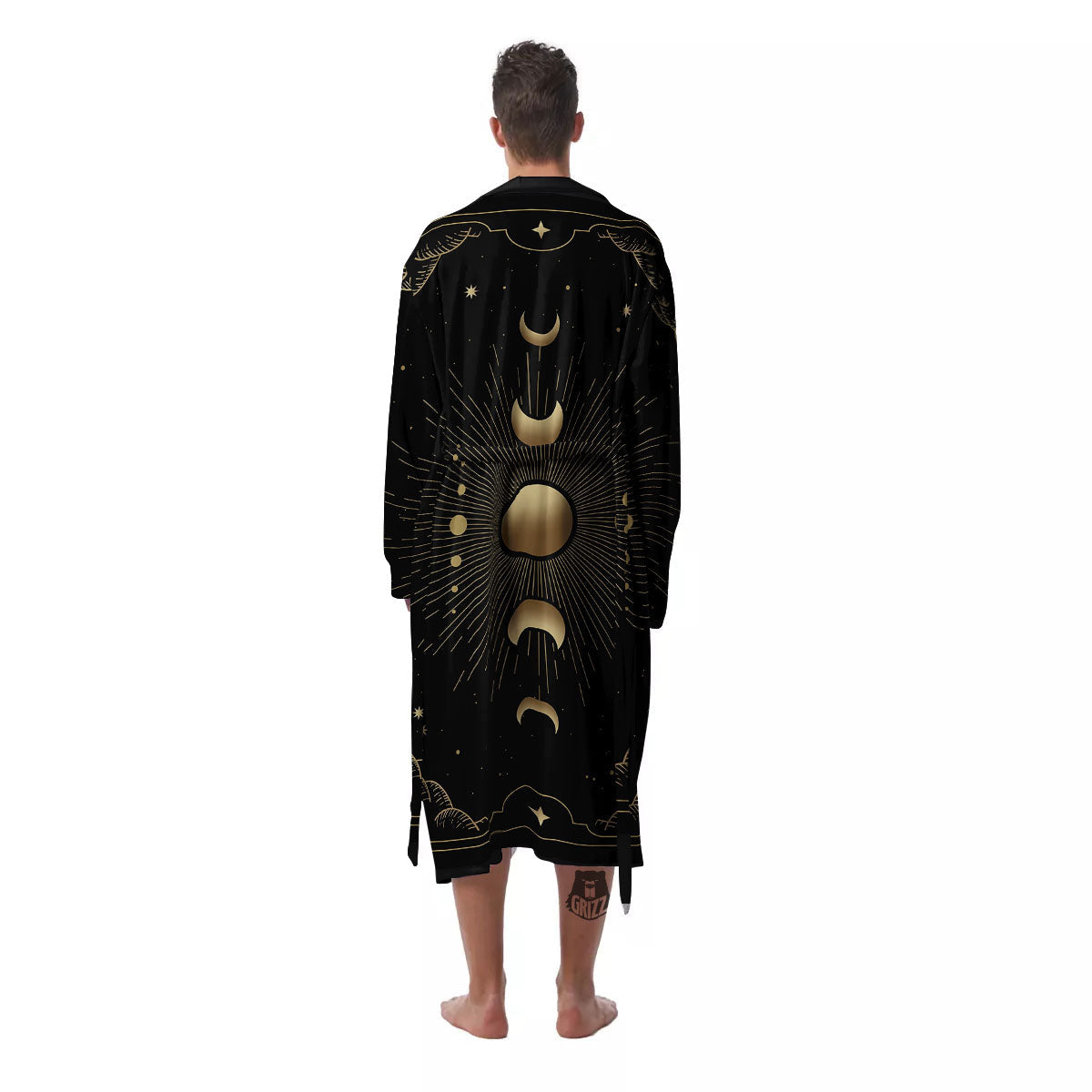 Phases And Eclipse Print Men's Robe-grizzshop