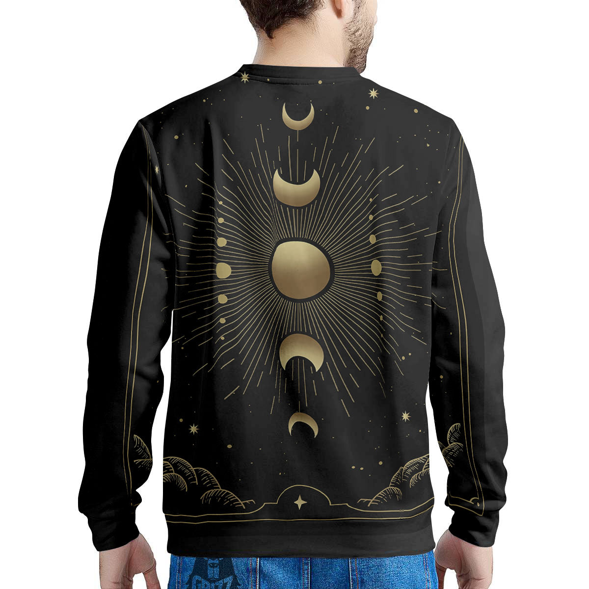 Phases And Eclipse Print Men's Sweatshirt-grizzshop