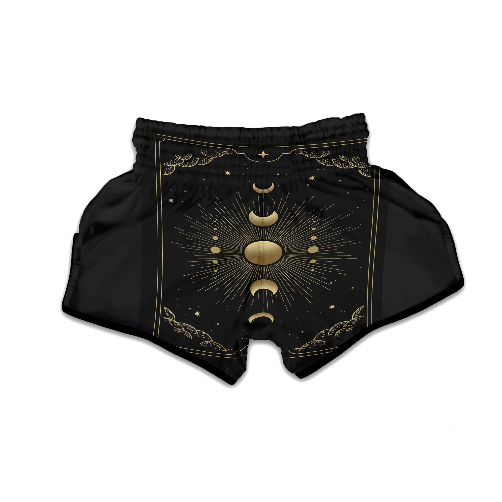 Phases And Eclipse Print Muay Thai Boxing Shorts-grizzshop
