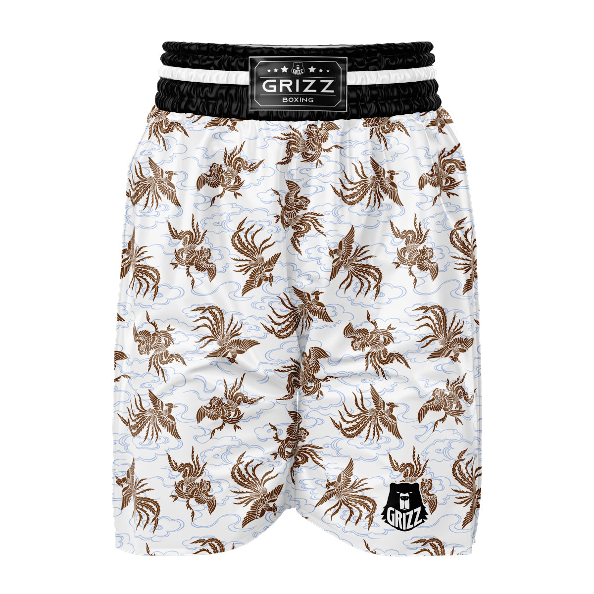 Phoenix Brown Print Pattern Boxing Shorts-grizzshop