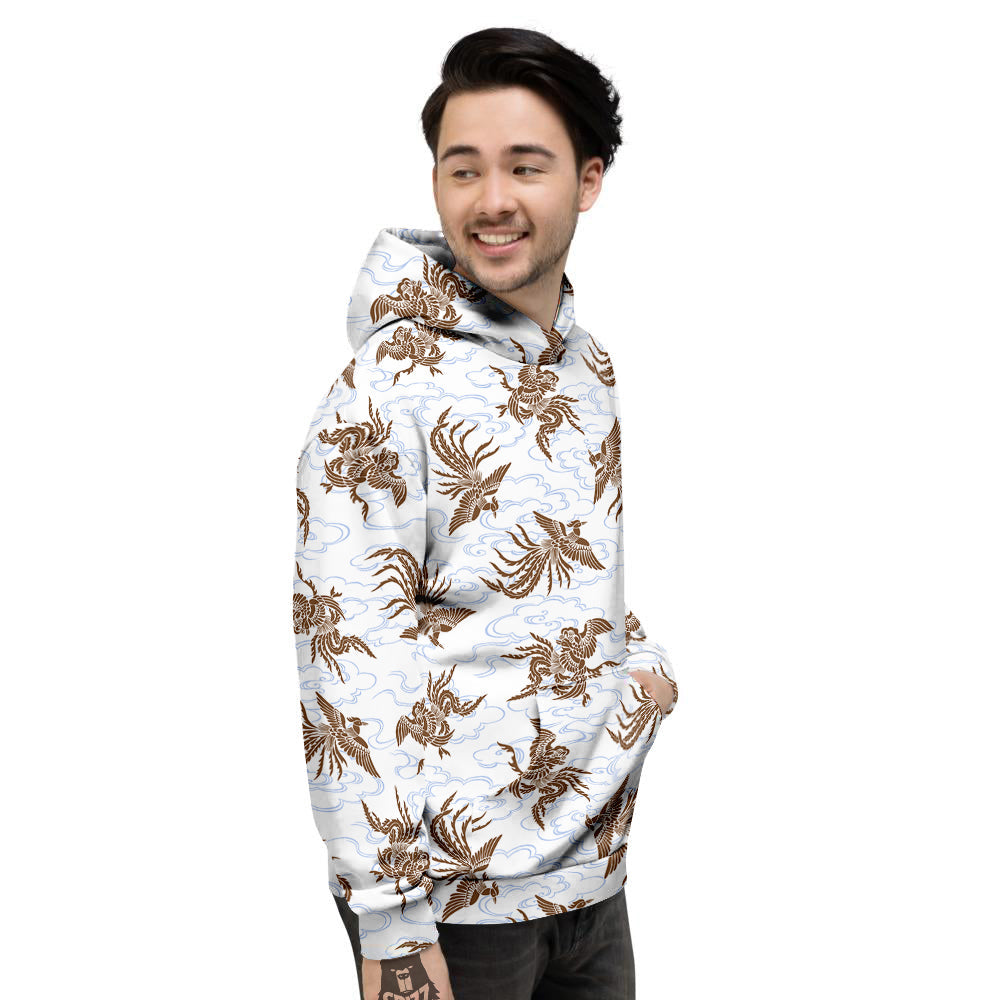 Phoenix Brown Print Pattern Men's Hoodie-grizzshop