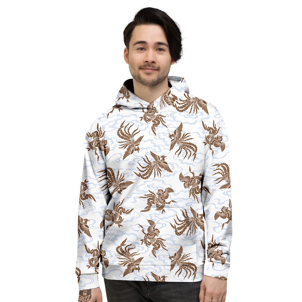 Phoenix Brown Print Pattern Men's Hoodie-grizzshop