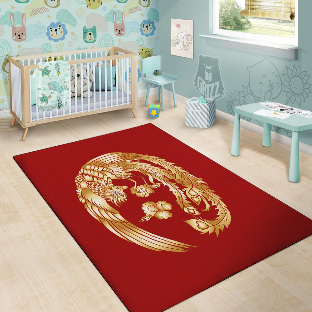Phoenix Chinese Print Floor Mat-grizzshop
