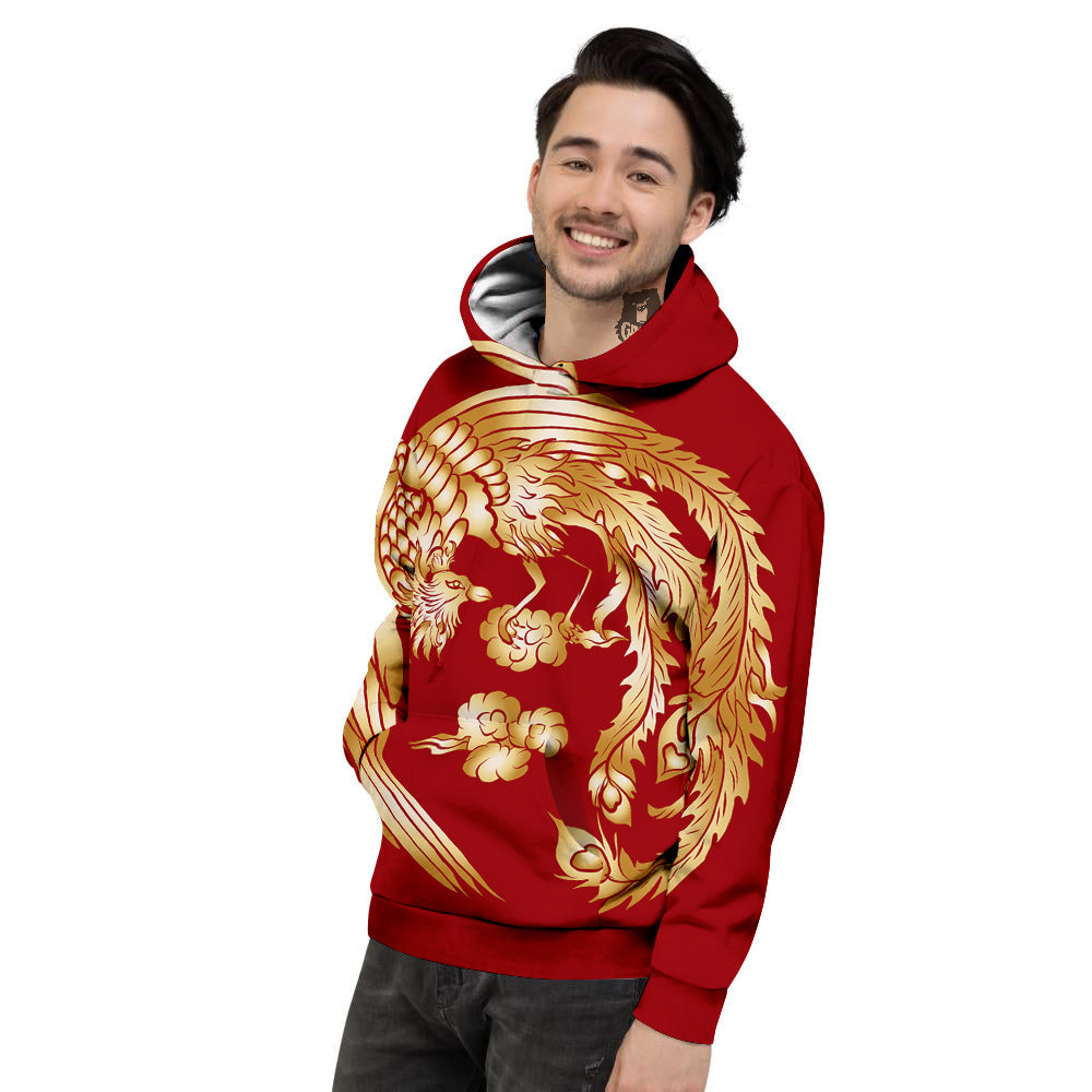 Phoenix Chinese Print Men's Hoodie-grizzshop