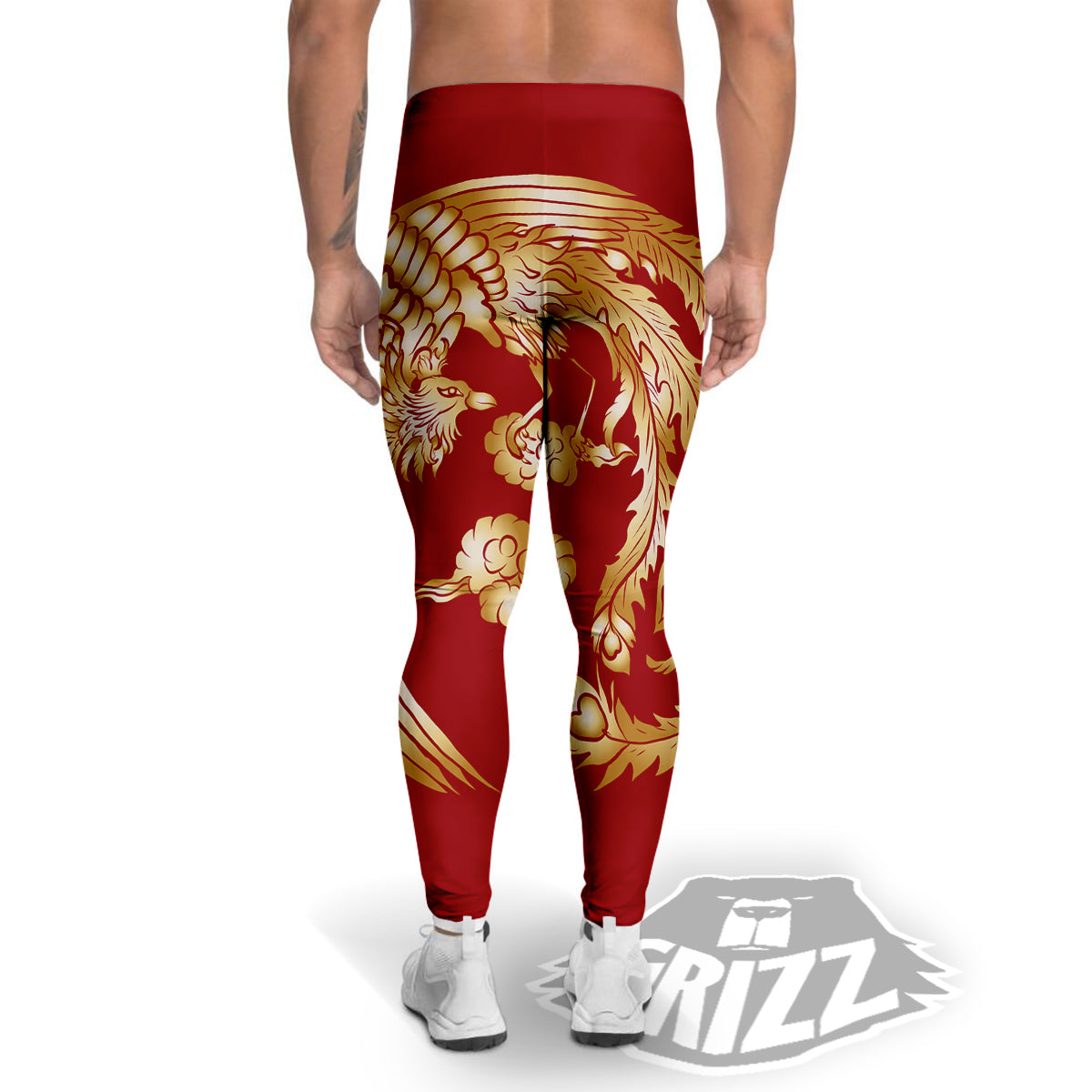 Phoenix Chinese Print Men's Leggings-grizzshop