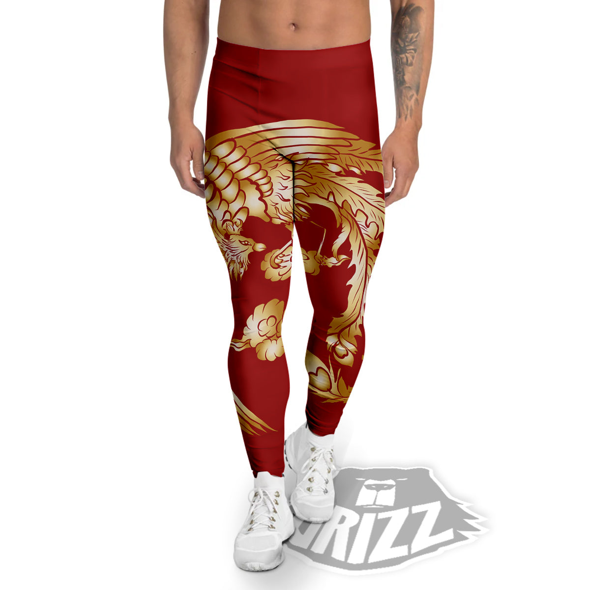 Phoenix Chinese Print Men's Leggings-grizzshop