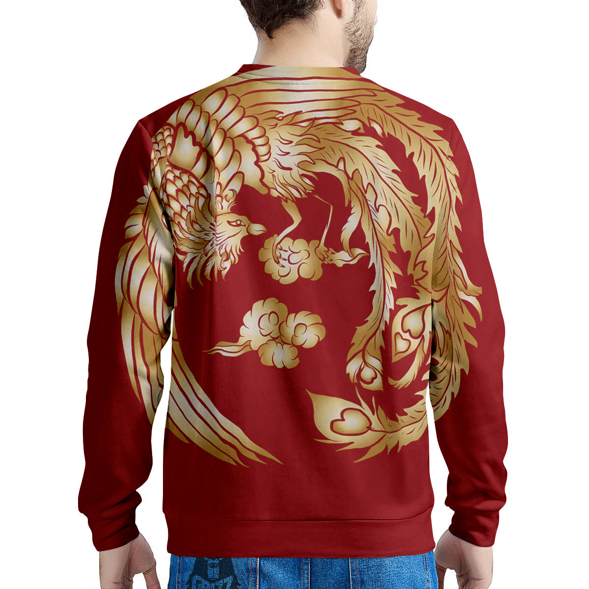Phoenix Chinese Print Men's Sweatshirt-grizzshop
